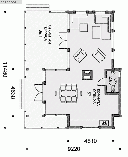 Проект C-057-1S - 1-й этаж