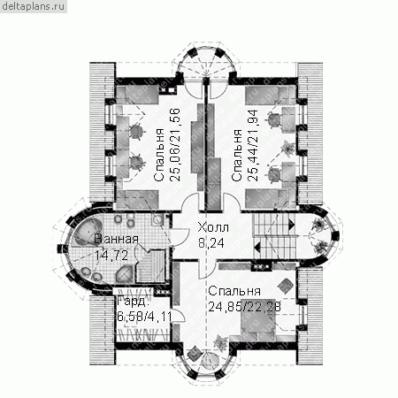 Проект A-222-1P - Мансардный этаж