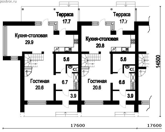 Проект дома T-563-1P - 1-й этаж