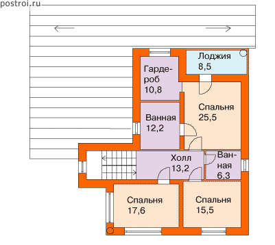 Проект M-287-1K - 2-й этаж