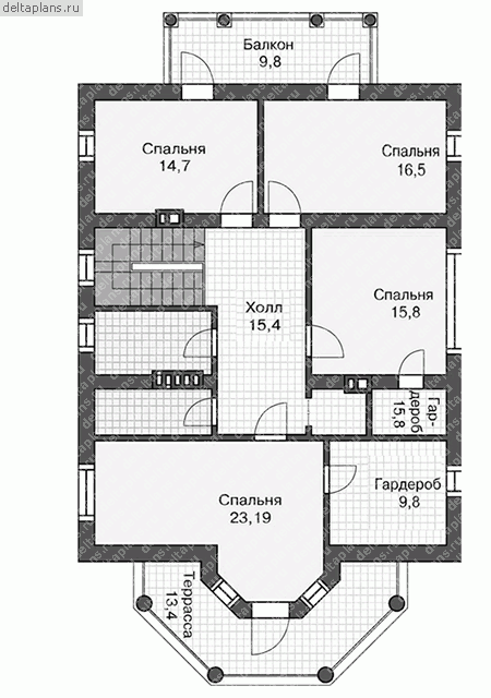 Проект дома U-221-1P - 2-й этаж