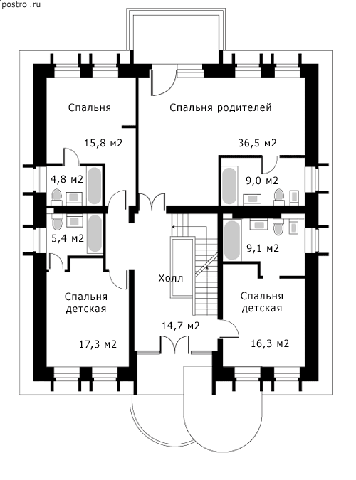 Проект N-530-1K - 2-й этаж