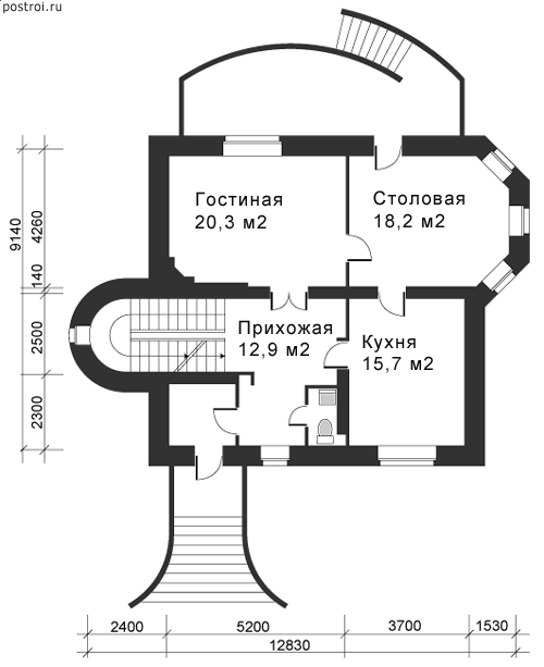 Проект N-298-1K - 1-й этаж