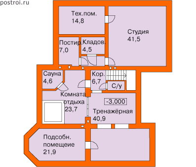 Проект M-493-1K - Цокольный этаж