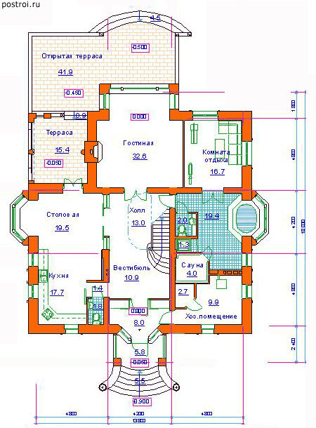 Проект S-453-2K - 1-й этаж