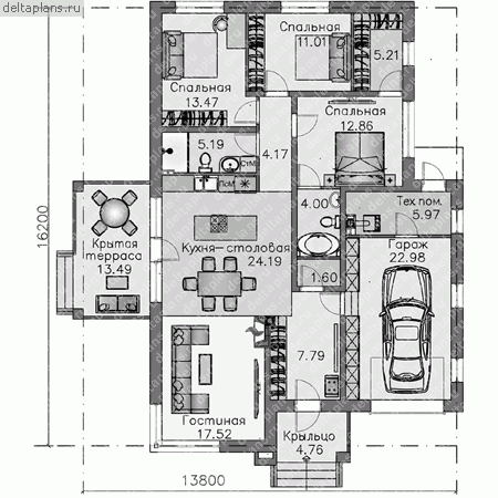 Проект N-145-1P - 1-й этаж