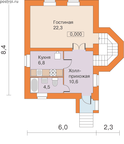 Проект T-086-1K - 1-й этаж