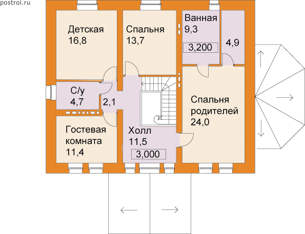 Проект S-320-1K - 2-й этаж