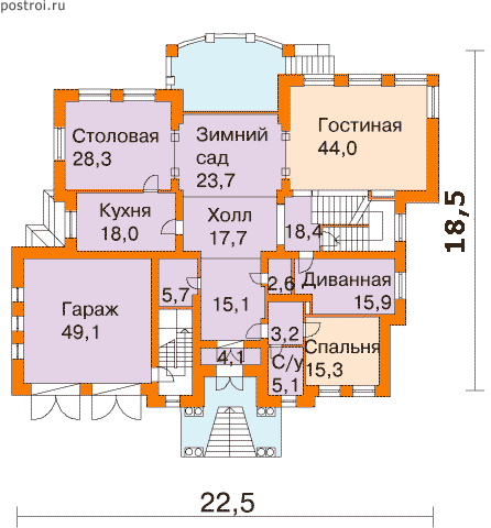 Проект R-761-1K - 1-й этаж