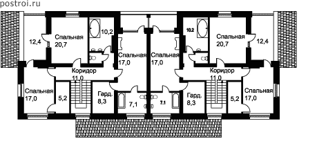Проект O-485-1K - 2-й этаж