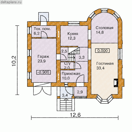Проект дома E-177-1P - 1-й этаж