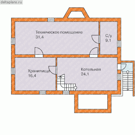 Проект дома M-236-1P - Цокольный этаж