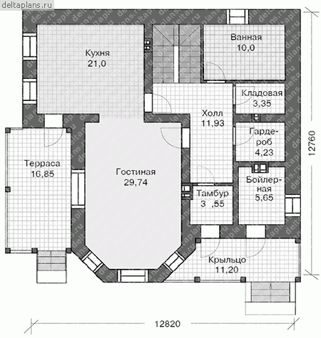 Проект U-153-1K - 1-й этаж