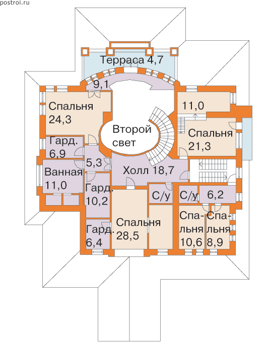 Проект R-730-1K - 2-й этаж