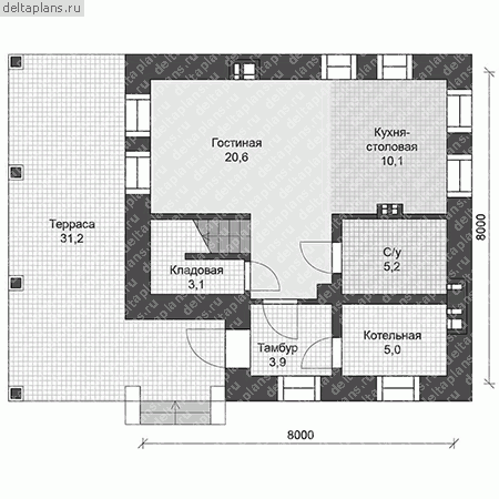 Проект U-093-1K - 1-й этаж