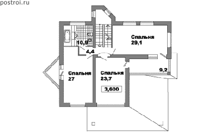 Проект дома V-458-1P - 2-й этаж