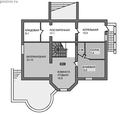Проект дома E-305-1P - Цокольный этаж