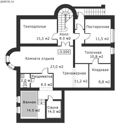 Проект N-435-1K - Цокольный этаж