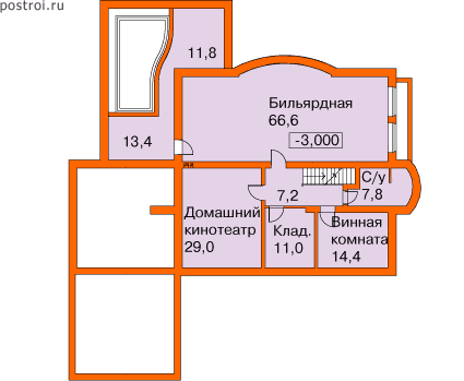 Проект V-547-1K - Цокольный этаж