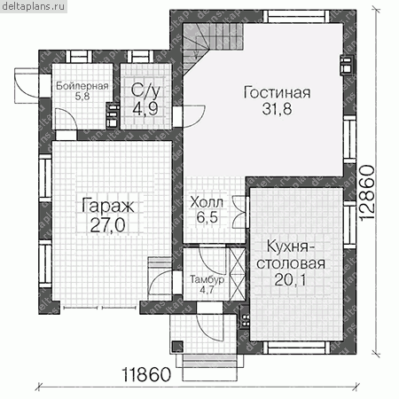 Проект V-189-1P - 1-й этаж