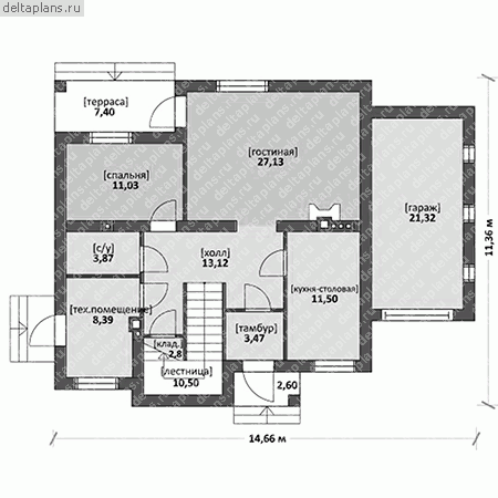 Проект дома M-209-1P - 1-й этаж