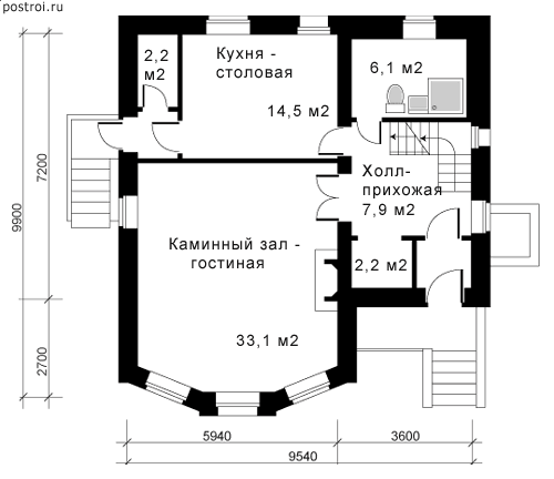Проект N-209-1P - 1-й этаж