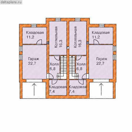Проект дома D-368-1P - Цокольный этаж