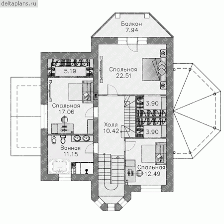 Проект T-255-1P - 2-й этаж