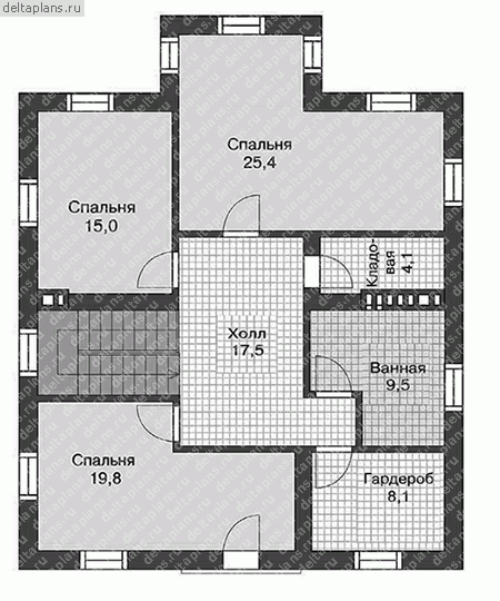 Проект U-195-1P - 2-й этаж