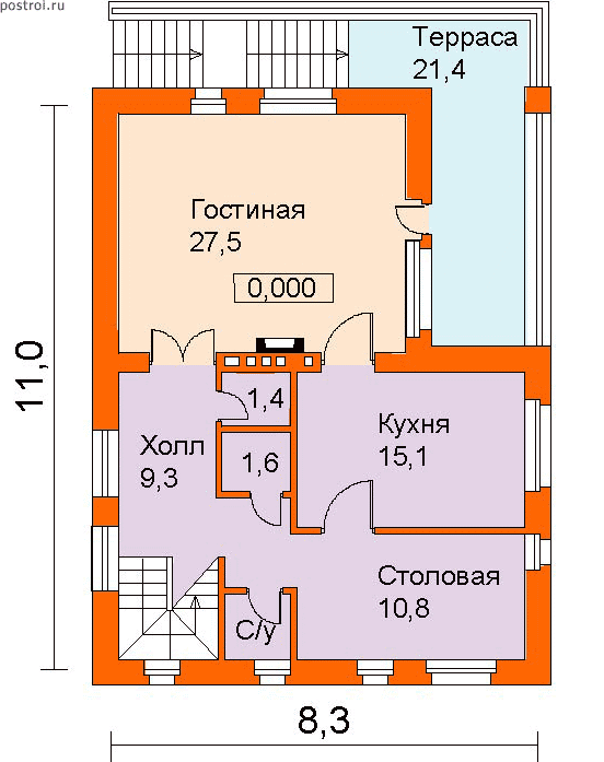 Проект C-257-1K - 1-й этаж