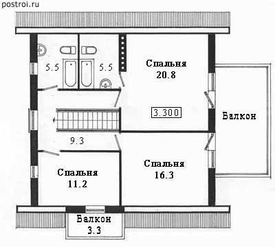Проект дома D-156-1P - Мансардный этаж