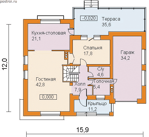 Проект V-208-1P - 1-й этаж