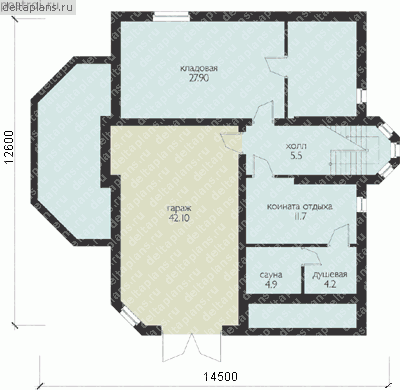 Проект дома C-312-1P - Цокольный этаж