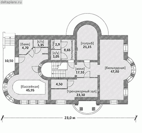 Проект M-443-1K - Цокольный этаж