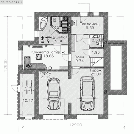 Проект G-316-1K - Цокольный этаж