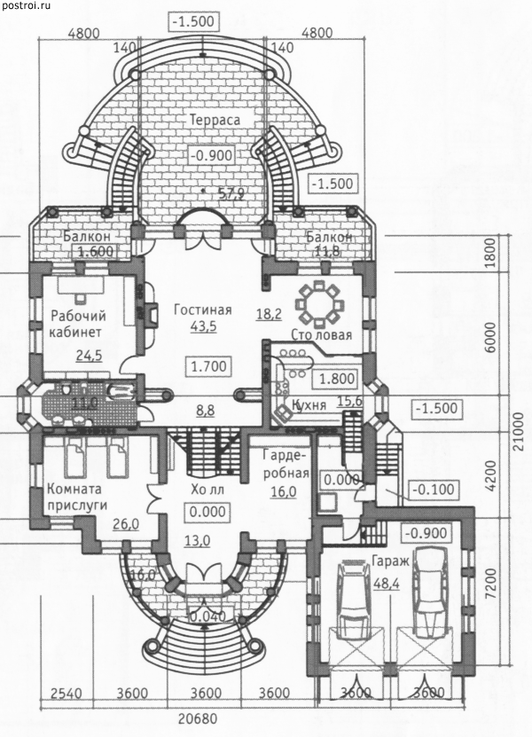 Проект S-710-1K - 1-й этаж