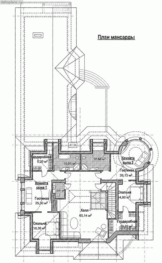 Проект S-1080-1K - Мансардный этаж