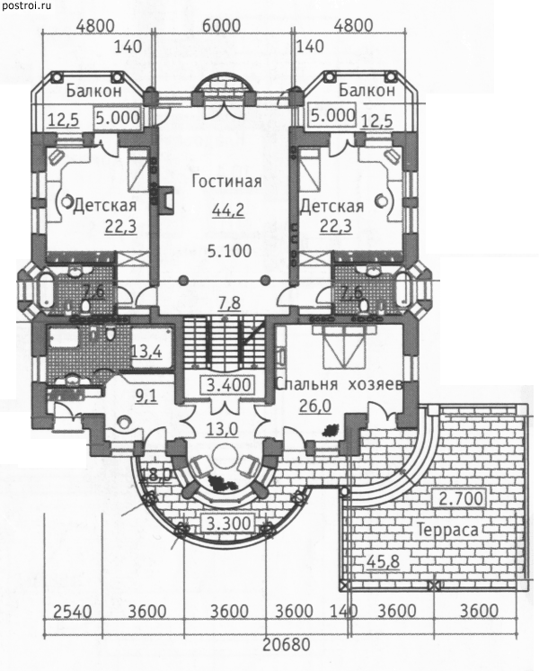 Проект S-710-1K - 2-й этаж