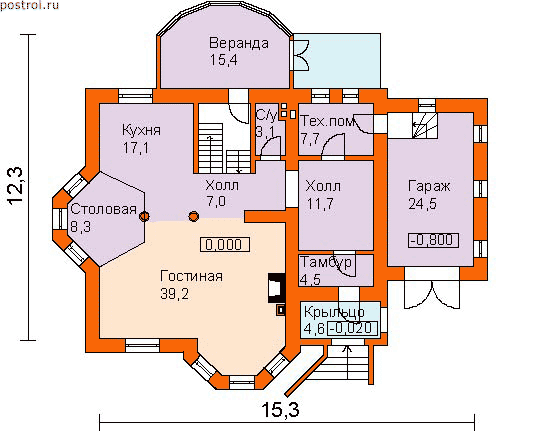 Проект N-221-1P - 1-й этаж