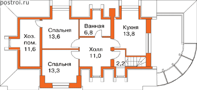 Проект S-204-1K - 2-й этаж