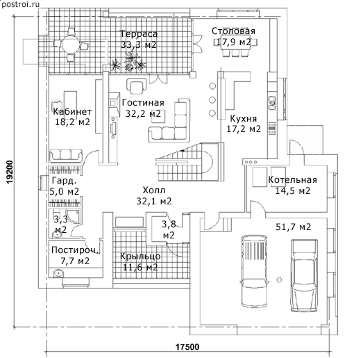 Проект M-335-1K - 1-й этаж