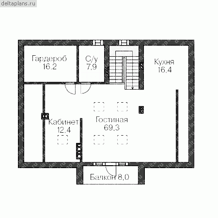 Проект U-519-1P - Мансардный этаж