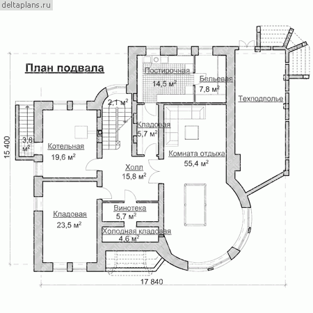 Проект S-565-1K - Цокольный этаж