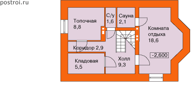 Проект E-175-1K - Цокольный этаж