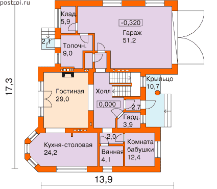 Проект M-493-1K - 1-й этаж