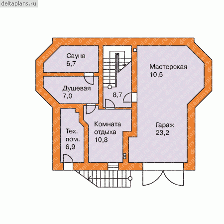Проект E-210-1K - Цокольный этаж