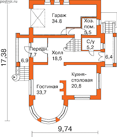 Проект S-381-1K - 1-й этаж