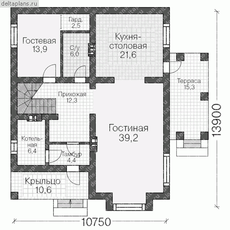 Проект U-208-1P - 1-й этаж