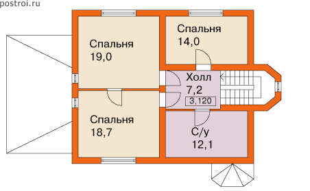 Проект G-220-1K - Мансардный этаж