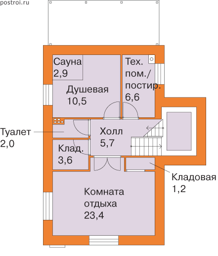 Проект дома T-192-2P - Цокольный этаж